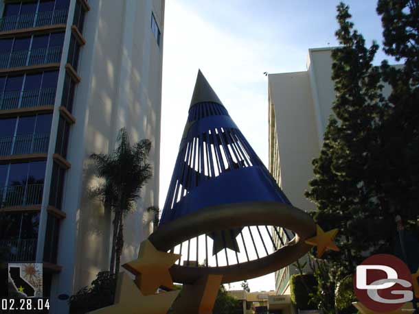 Looking out at the Disneyland Hotel from near Rainforest