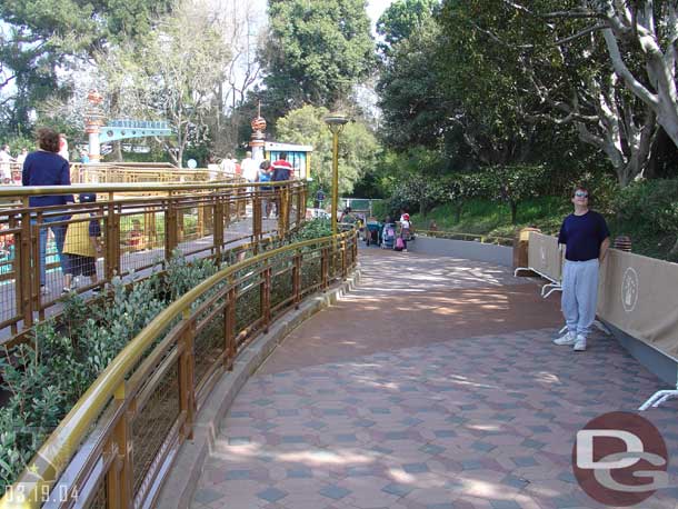 The walkway out to the train station