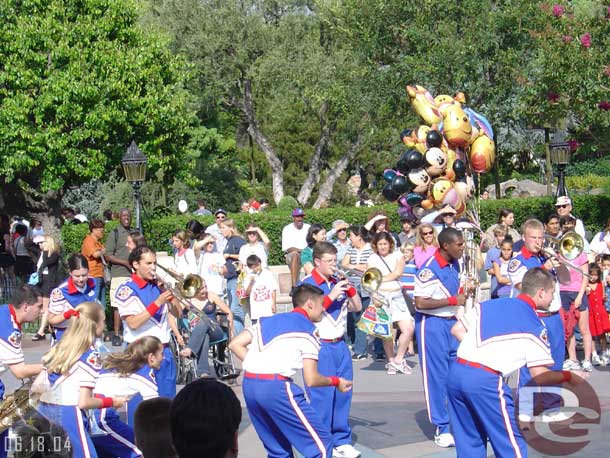 The College Band in front of the Castle performing.