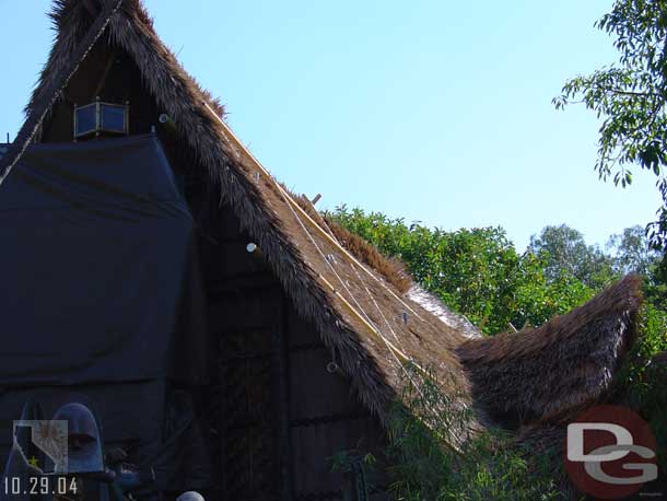 The Tiki Rooms new roof is taking shape