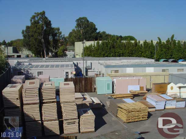 Stacks of construction walls backstage..