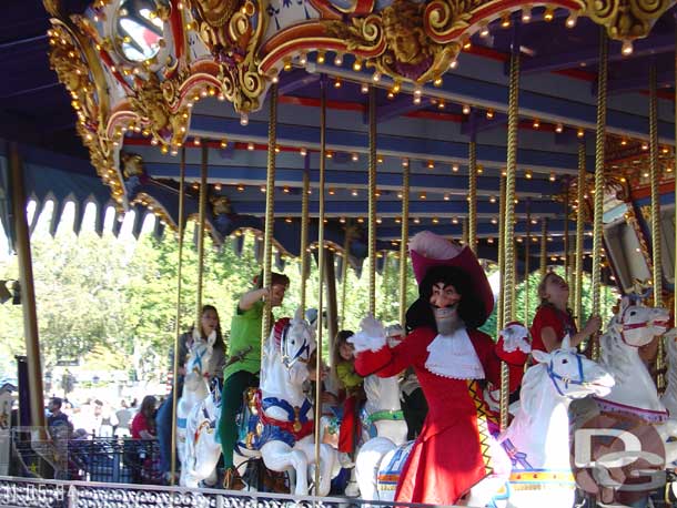 Hook and Peter Pan out in Fantasyland