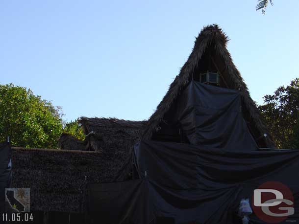 Yeah I know its dark, but you can tell work is going on the Tiki Roof..