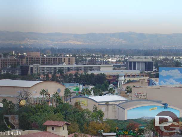 Looking toward the backlot from the Sun Wheel, notice no Santa hat on the tower.