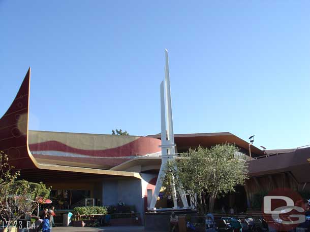 The walls are down around Space Mountain's entrance