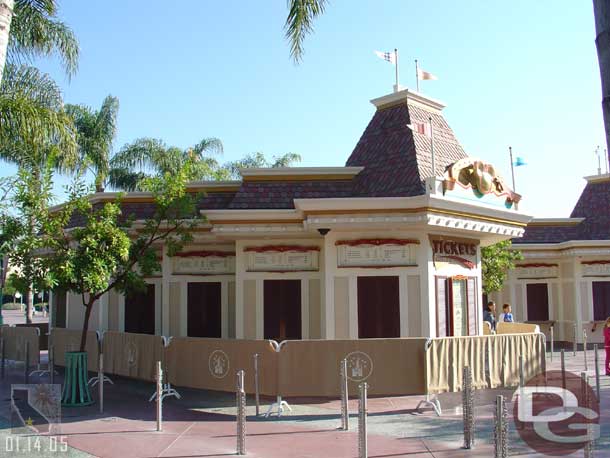 This ticket booth was roped off, maybe painting, not sure..