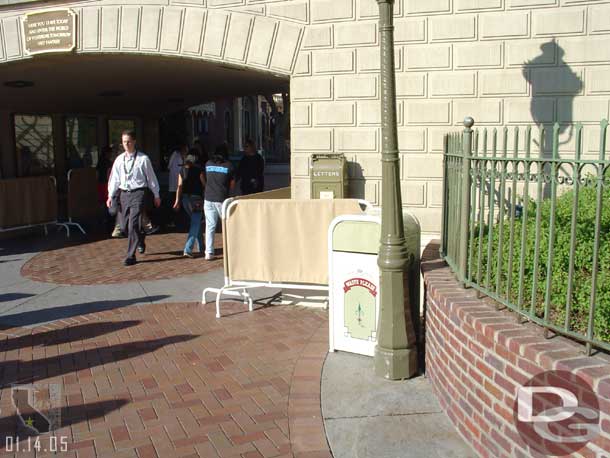 A fenced off area in the West tunnel to Main Street