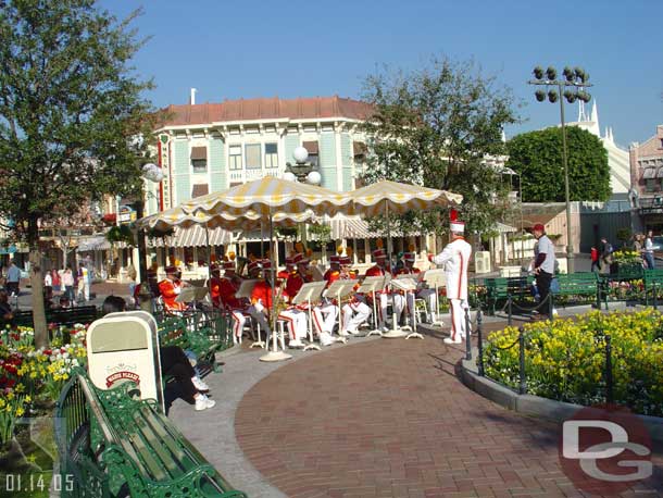 The Disneyland Band was out on Main Street performing