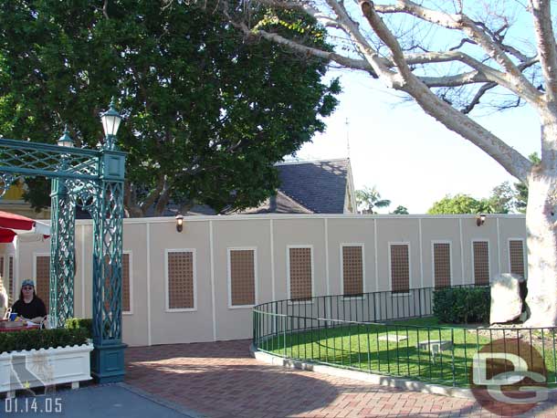 Heading down the street, more walls on the Plaza Inn