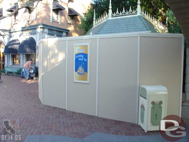 Back to Disneyland, the East side gift shop as you enter was walled off.