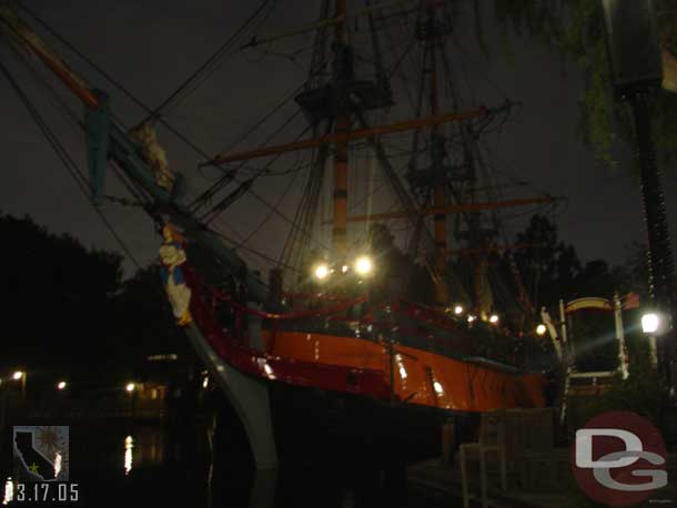 The Columbia pulling in after its last trip around the River