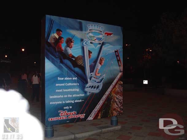 An ad for Soarin out by the parking structure.