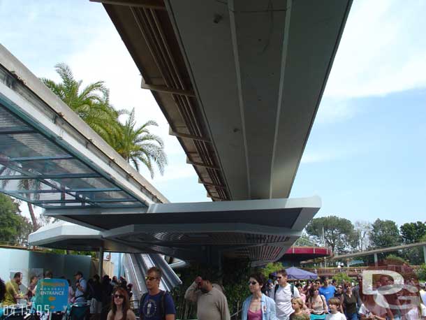 The walls around this section of monorail beamway are down