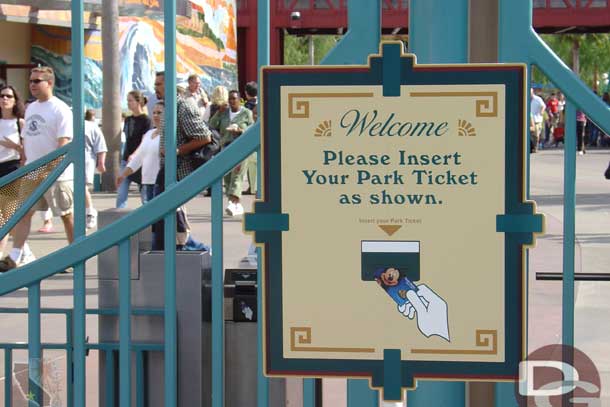 Something new here, regular ticketed guests can scan their own ticket.  It appeared there was one CM per two turnstyles to keep the line moving.