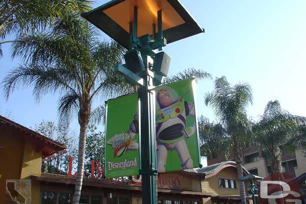 Buzz banners line Downtown Disney