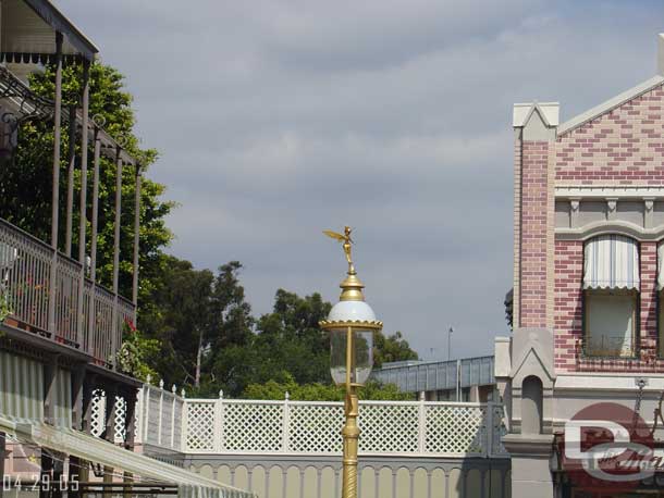 A closer look at one of the nearly completed lamposts