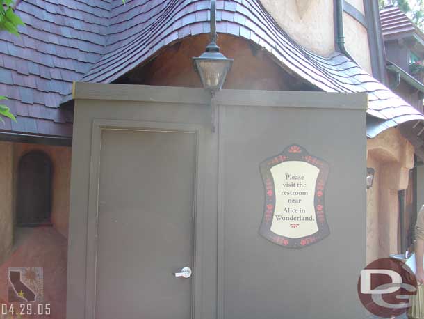 The restrooms in Fantasyland are still walled off