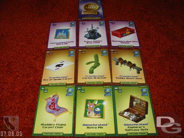 The prize cards