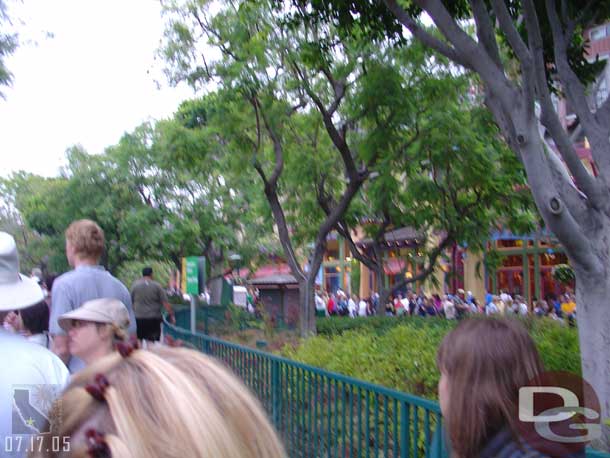 Well it was not.  Got off the tram and into line.. here is where we started around 7am.  You can see the line off to the right (I know its blurry)