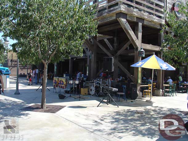 This is weird.. a band setting up in the Wharf..