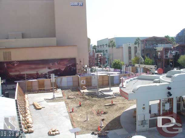 Looks like most of the concrete in the backlot area in front of Monster Inc is now gone