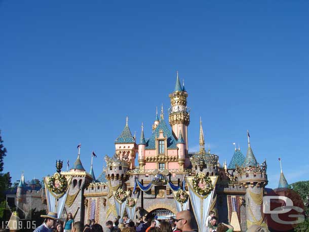 Not much in the way of holiday decorations on the castle