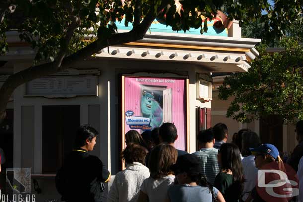 Another Monsters Inc sign this time on the ticket booths