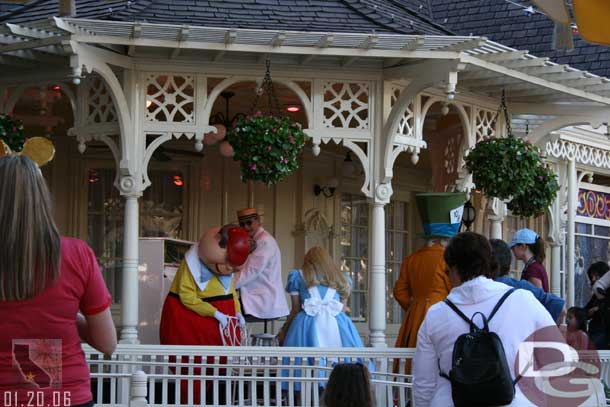 The Alice in Wonderland gang playing musical chairs