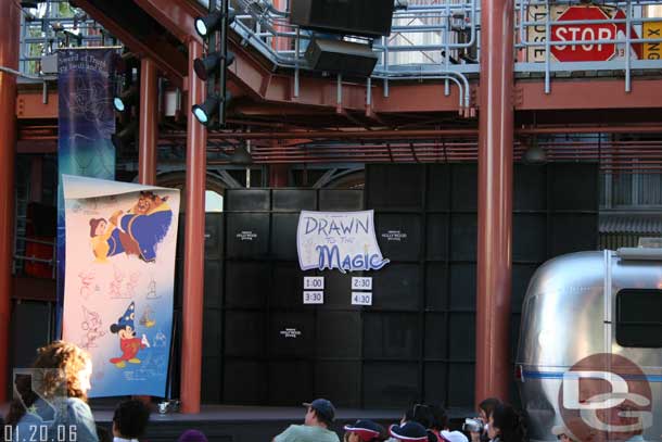 The show that used to be on the street in front of the animation building has moved to the stage on the backlot for several performances per day.