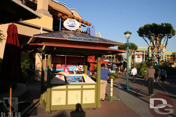 The vacation club cart that was by World of Disney is now down on the bridge