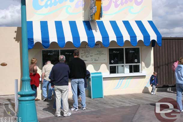 The cold weather did not dent the ice cream line much