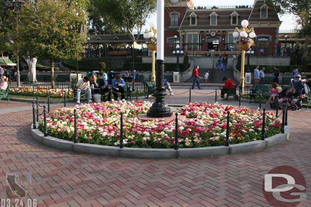 The new flowers around the flagpole in Townsquare