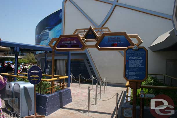 The Fastpass machines by Star Tours are now gone, but the sign remains, also I think they repainted the white background..