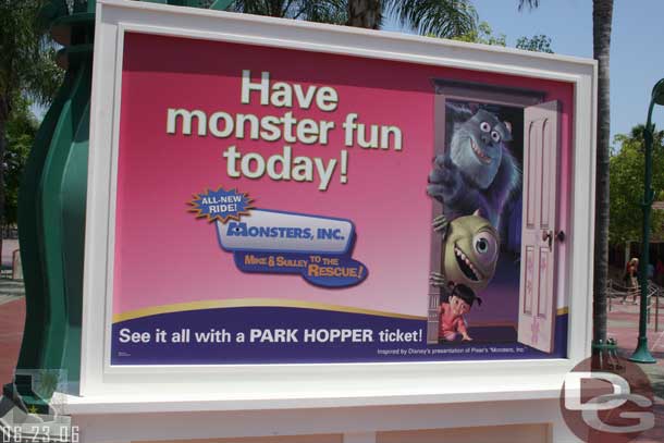 A new Monsters Ad as you walk in