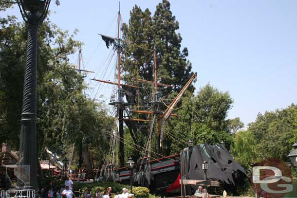 The Columbia on the other hand was in port as it was being transformed into what looks like the Black Pearl