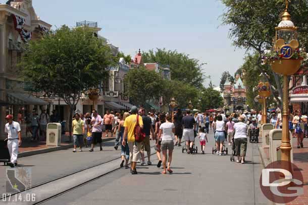 Looking down Main Street, not too crowded