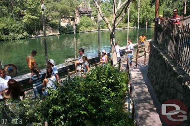 Not many people wanting to paddle around the Rivers of America in the 95 degree weather