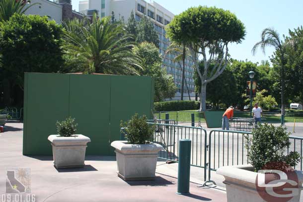 Some work near the valet area of Downtown Disney