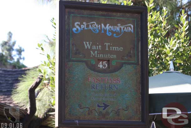 Noticed a new wait time sign for Splash Mountain