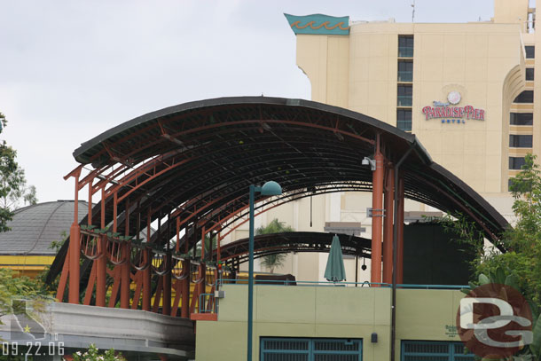 The scaffolding at the Monorail station is all down