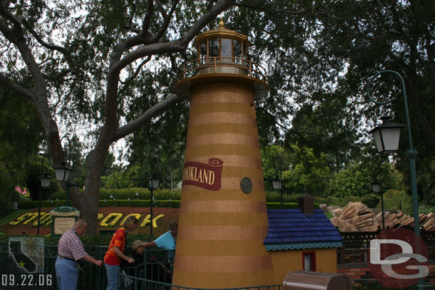 The Golden storybookland lighthouse is still painted though