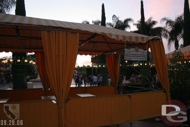 The 50th plaques on the security tents are gone