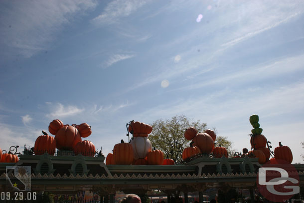 The back side of the entrance pumpkins