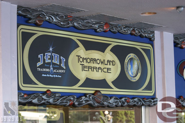 Back to the Tomorrowland Terrace and its new signage