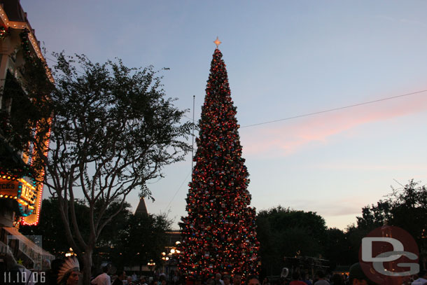 The tree lighting this year consists of a brief recorded message then the lights turn on.