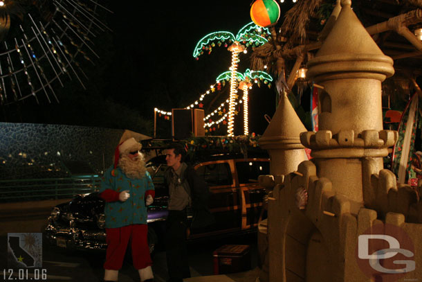 Santa hanging out at the Beach Party