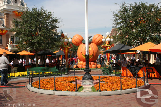 Once on Main Street your drawn toward a giant Mickey pumpkin