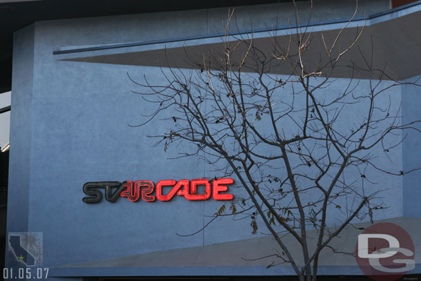 The neon on the Starcade sign is dying