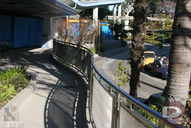 You get a good view of the end of the Autopia