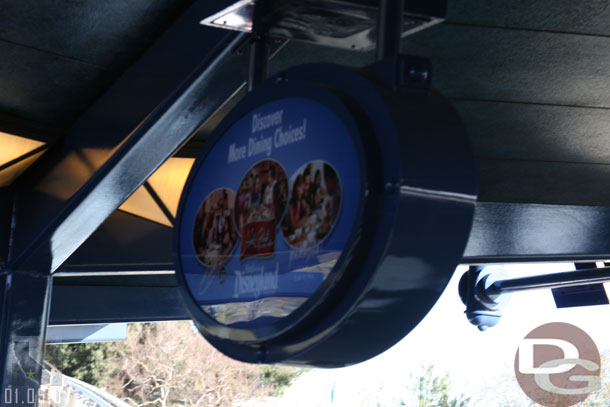 A new sign on the monorail platform